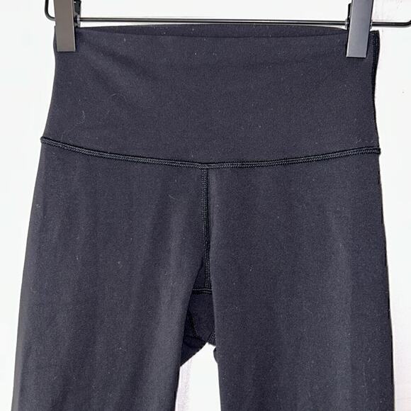 Lululemon Wunder Under Crop Black High Rise Leggings Mesh Size 2 - Picture 3 of 11